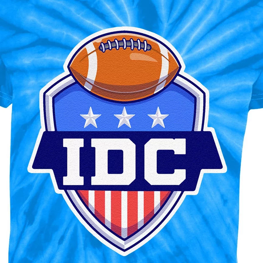 IDC American Football I Don't Care Football Lover Kids Tie-Dye T-Shirt