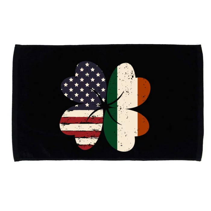 Irish American Flag Shamrock Microfiber Hand Towel