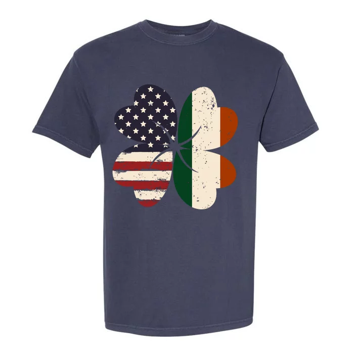 Irish American Flag Shamrock Garment-Dyed Heavyweight T-Shirt