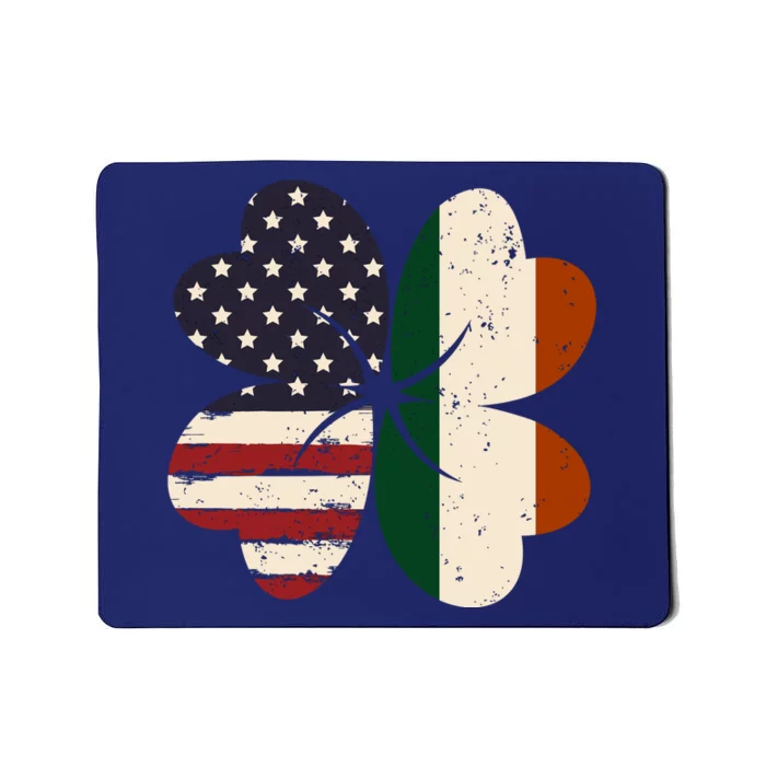 Irish American Flag Shamrock Mousepad