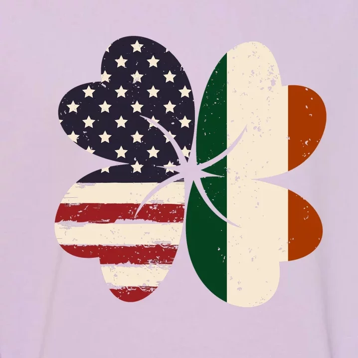 Irish American Flag Shamrock Garment-Dyed Sweatshirt