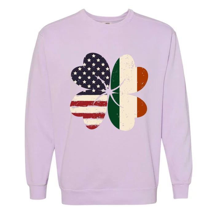 Irish American Flag Shamrock Garment-Dyed Sweatshirt