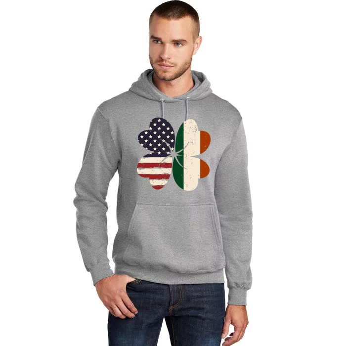 Irish American Flag Shamrock Tall Hoodie