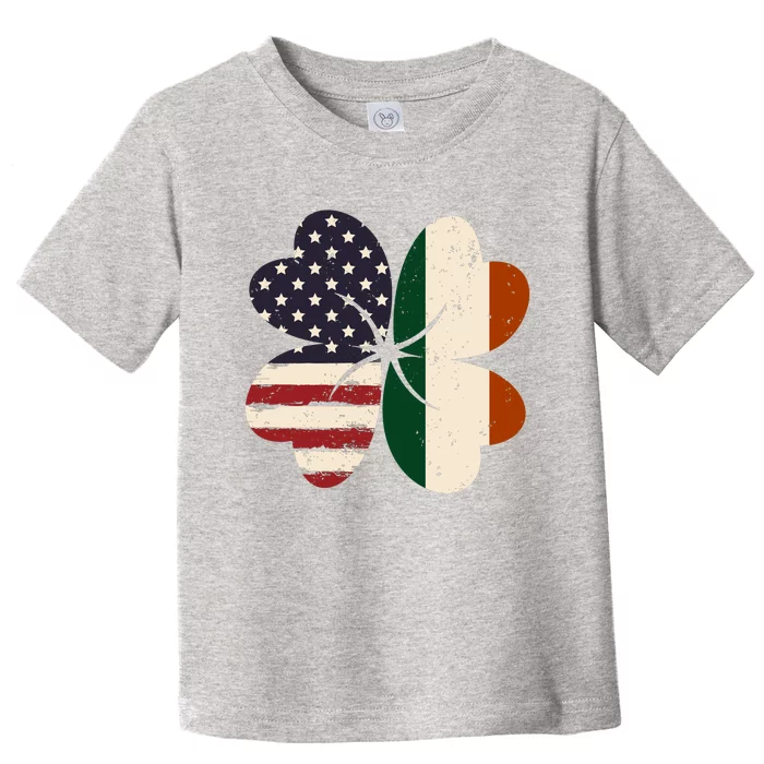 Irish American Flag Shamrock Toddler T-Shirt