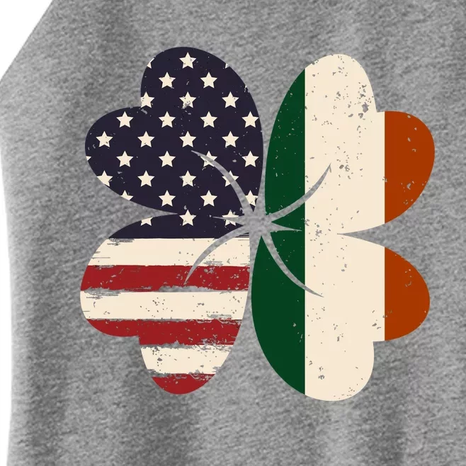 Irish American Flag Shamrock Women’s Perfect Tri Rocker Tank