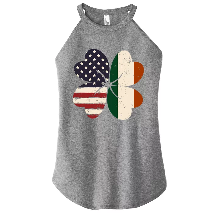 Irish American Flag Shamrock Women’s Perfect Tri Rocker Tank