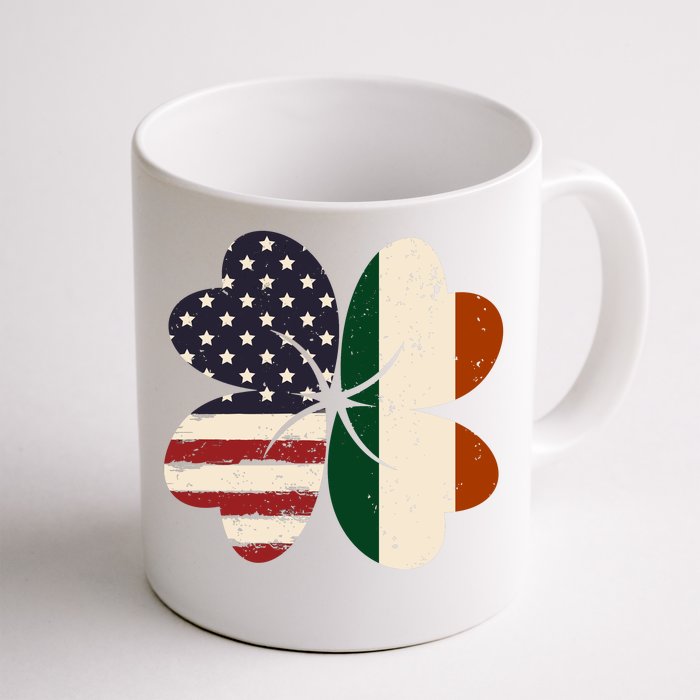 Irish American Flag Shamrock Front & Back Coffee Mug