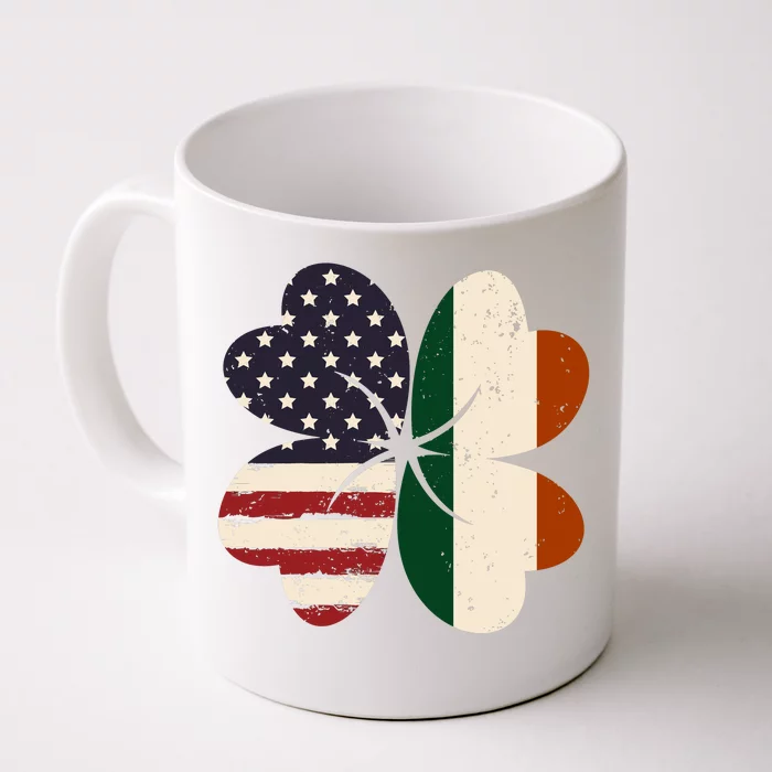 Irish American Flag Shamrock Front & Back Coffee Mug