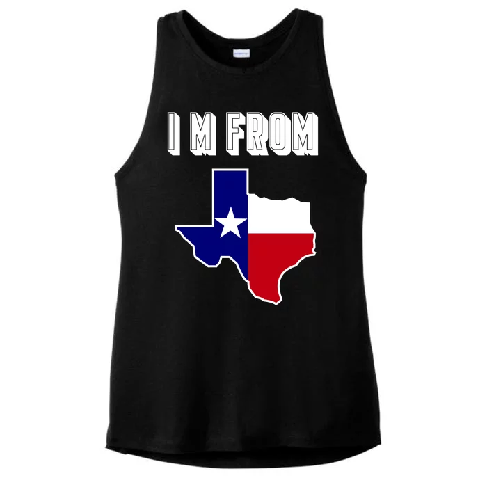 I Am From Texas Ladies Tri-Blend Wicking Tank