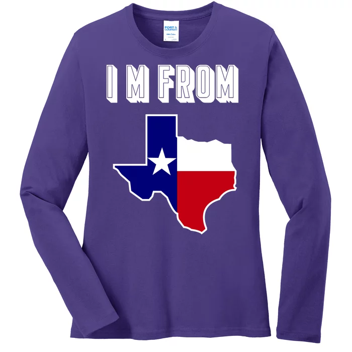 I Am From Texas Ladies Long Sleeve Shirt