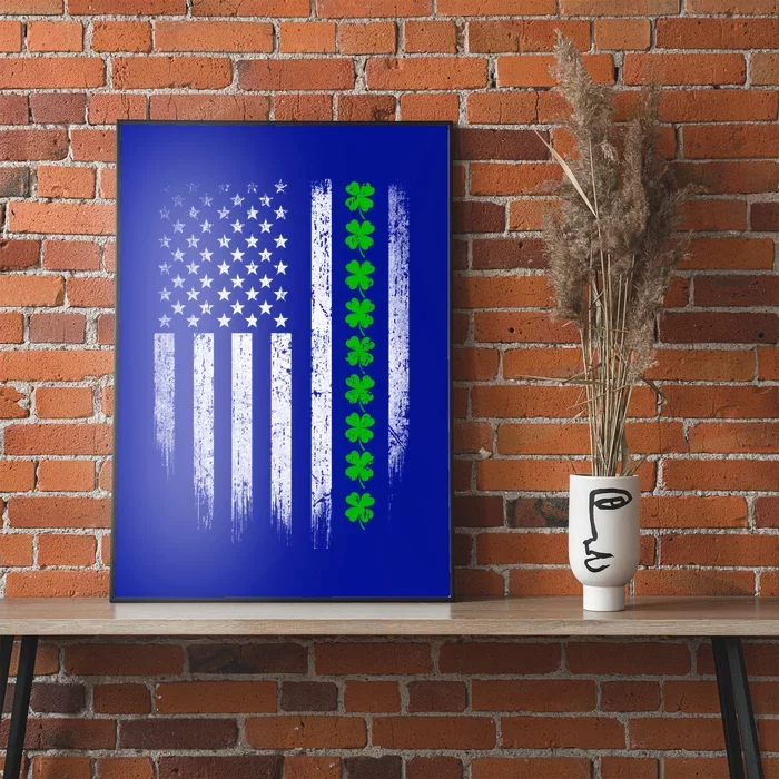 Irish American Flag Usa Retro St Patrick's Day Shamrock Gift Poster