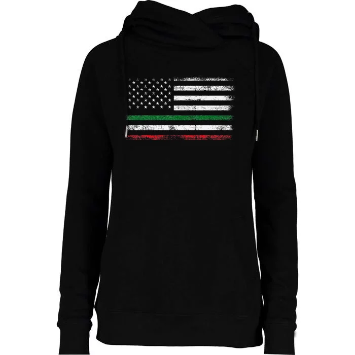 Italian American Flag Italy Flag Womens Funnel Neck Pullover Hood