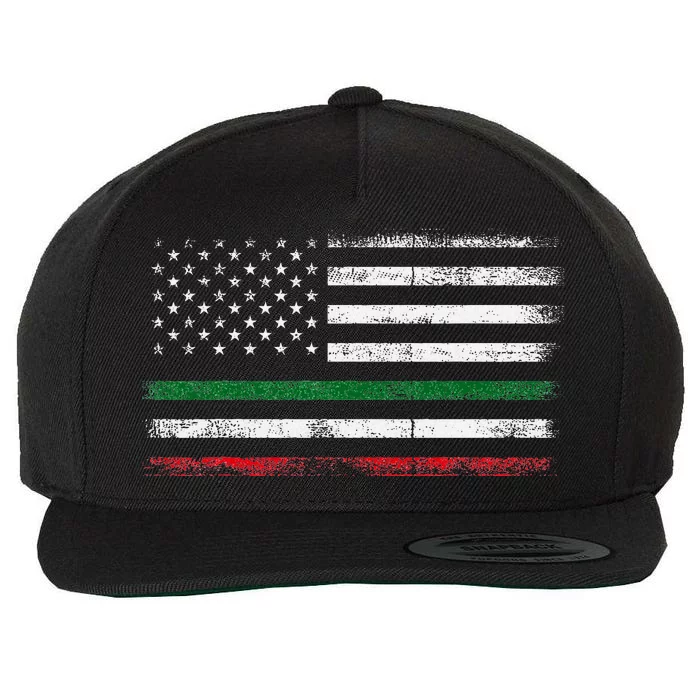 Italian American Flag Italy Flag Wool Snapback Cap