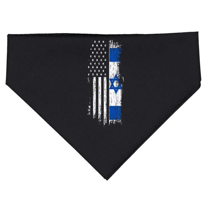 Israeli American Flag Pride Israel Usa USA-Made Doggie Bandana