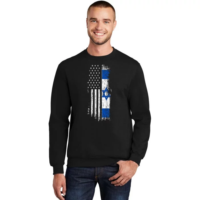 Israeli American Flag Pride Israel Usa Sweatshirt