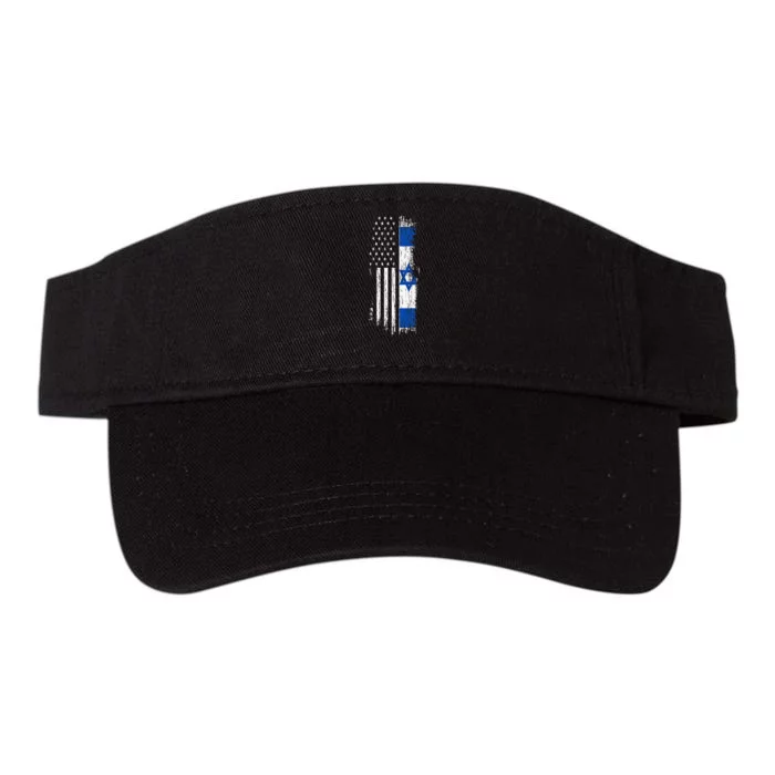 Israeli American Flag Pride Israel Usa Valucap Bio-Washed Visor