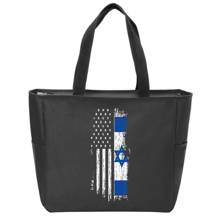 Israeli American Flag Pride Israel Usa Zip Tote Bag