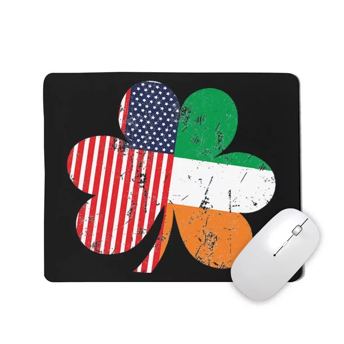 Irish American Flag Shamrock Saint Patrick's Day Mousepad