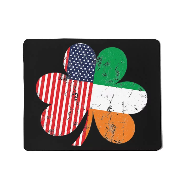 Irish American Flag Shamrock Saint Patrick's Day Mousepad