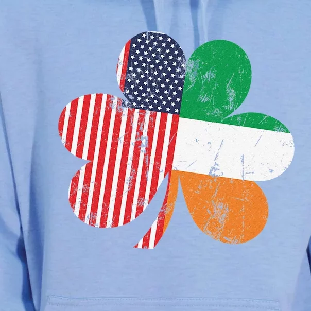 Irish American Flag Shamrock Saint Patrick's Day Unisex Surf Hoodie