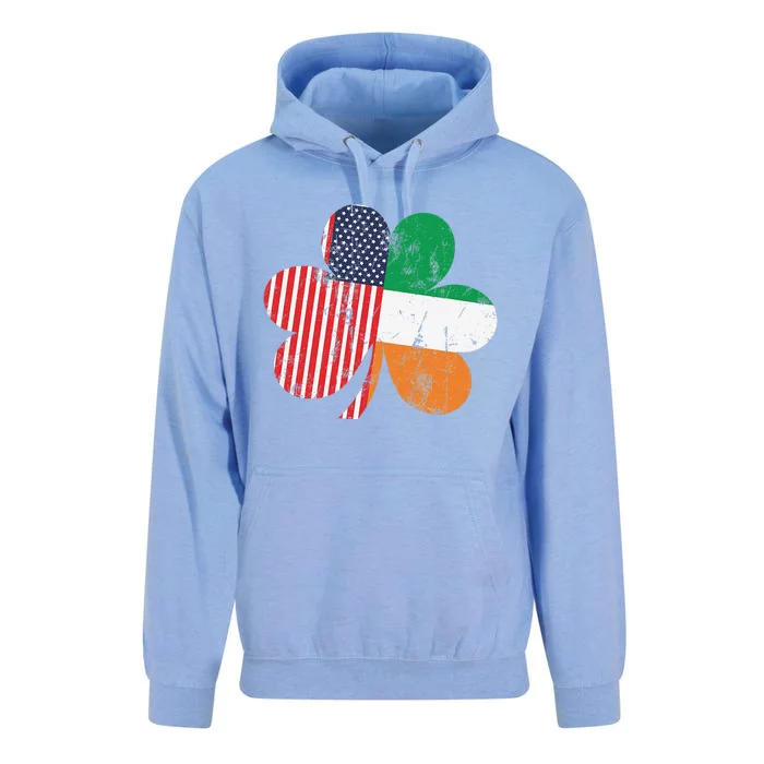 Irish American Flag Shamrock Saint Patrick's Day Unisex Surf Hoodie