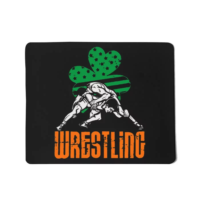 Irish American Flag Shamrock Wrestling St. Patricks Day Mousepad