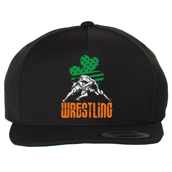 Irish American Flag Shamrock Wrestling St. Patricks Day Wool Snapback Cap