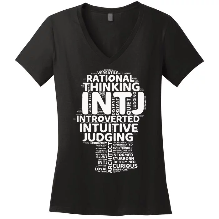 INTJ Architect Funny Introvert Personality Relationship Women's V-Neck T-Shirt