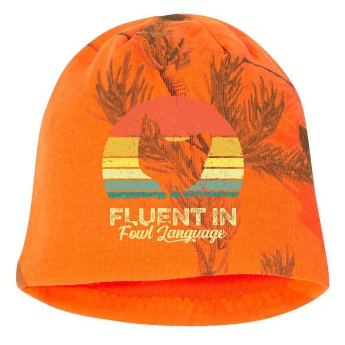 I Am Fluent In Fowl Language Foul Chicken Farm Farmer Kati - Camo Knit Beanie