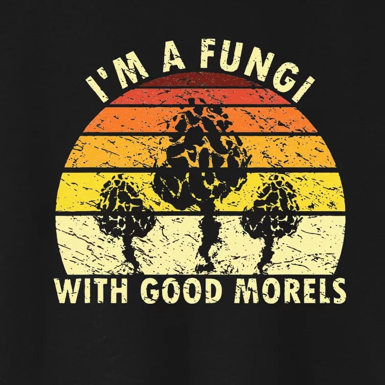 I'm A Fungi Funny Mushroom Foraging Retro FungiHunter Women's Crop Top Tee