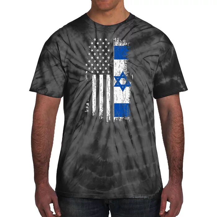 Israeli American Flag Pride Israel USA Patriotic Pride Tie-Dye T-Shirt