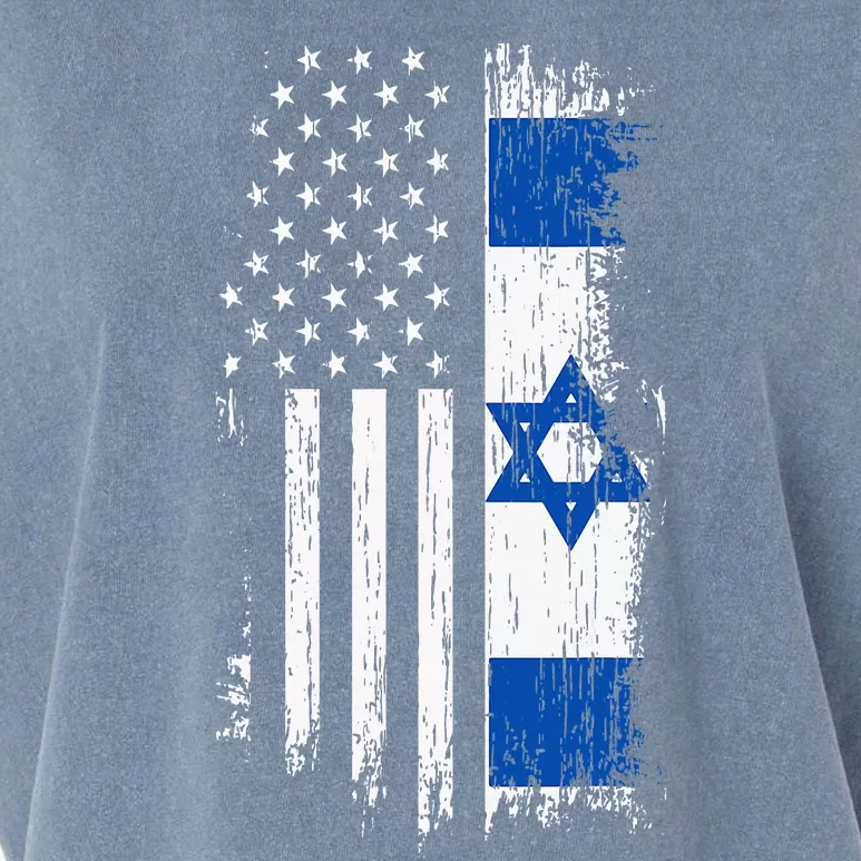 Israeli American Flag Pride Israel USA Patriotic Pride Garment-Dyed Women's Muscle Tee