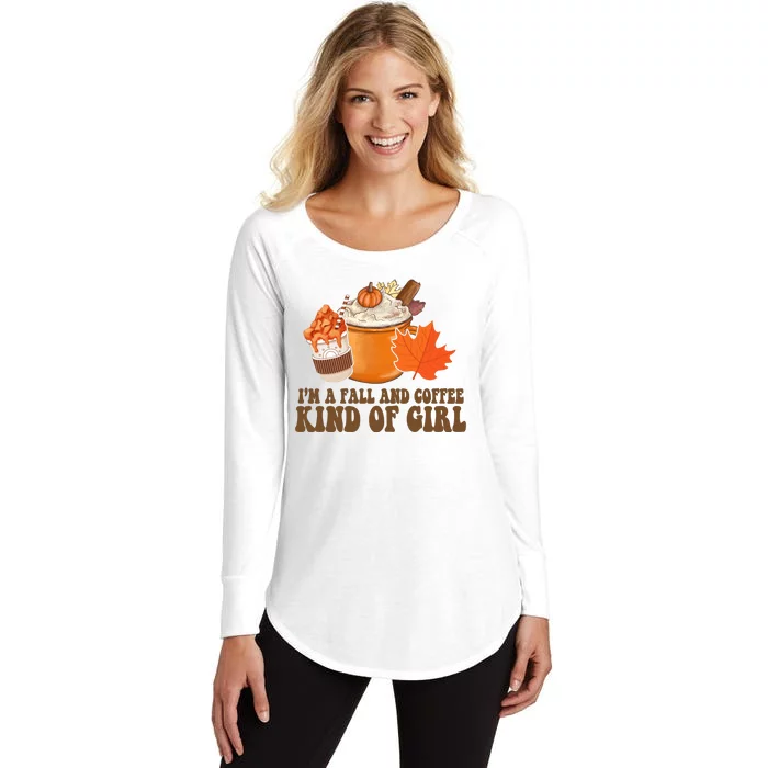 Im A Fall And Coffee Kind Of Girl Cute Women's Perfect Tri Tunic Long Sleeve Shirt