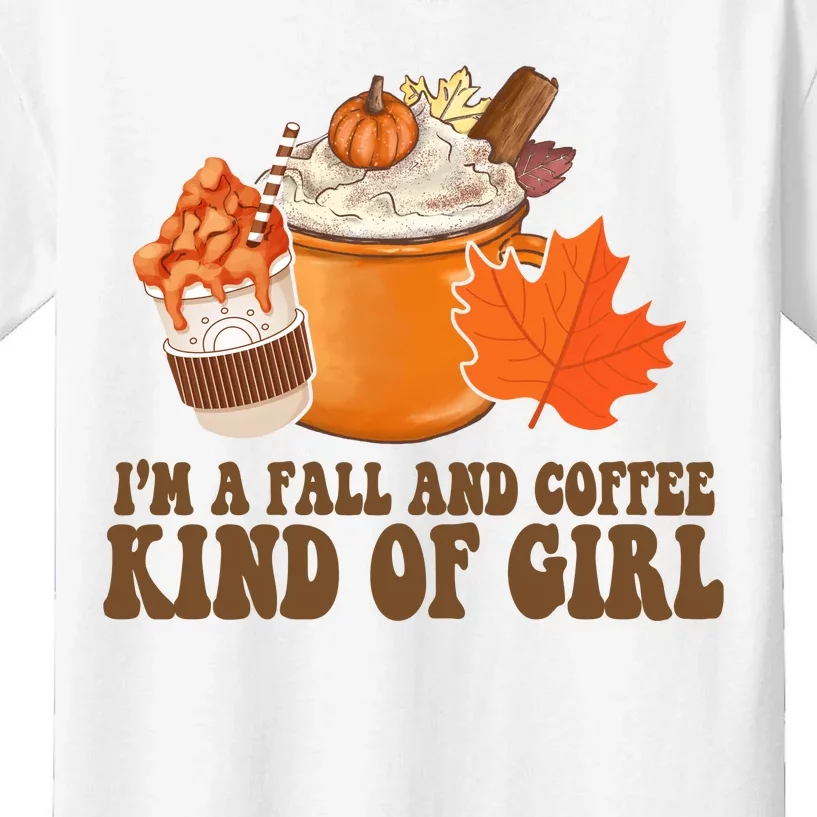 Im A Fall And Coffee Kind Of Girl Cute Kids T-Shirt