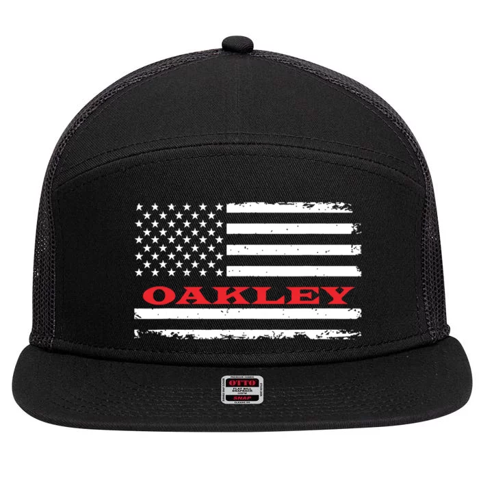 Idaho American Flag Oakley Usa Patriotic Souvenir 7 Panel Mesh Trucker Snapback Hat