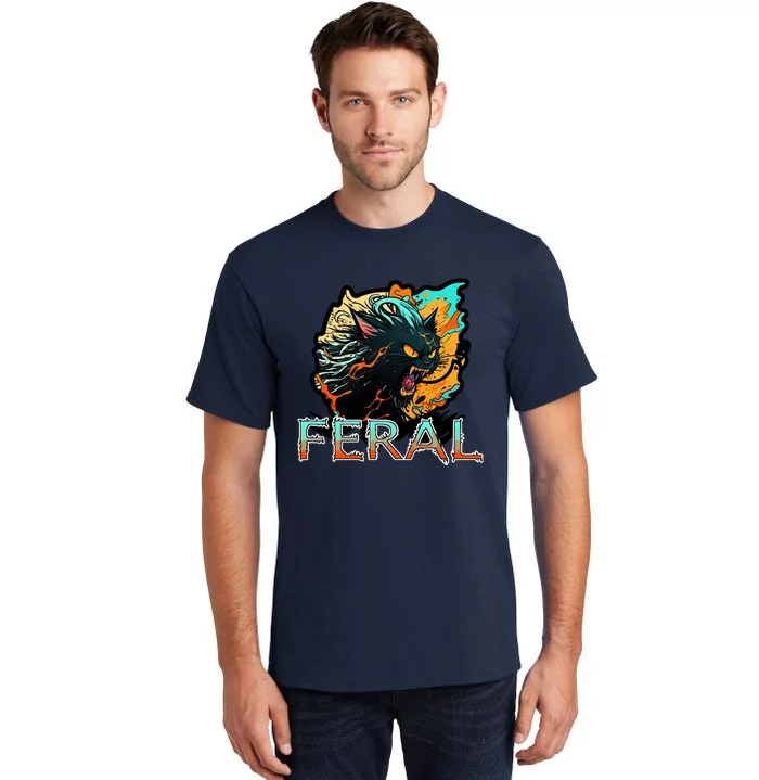 I Am Feral Cat Orange And Yellow Tall T-Shirt