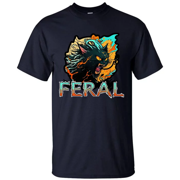 I Am Feral Cat Orange And Yellow Tall T-Shirt