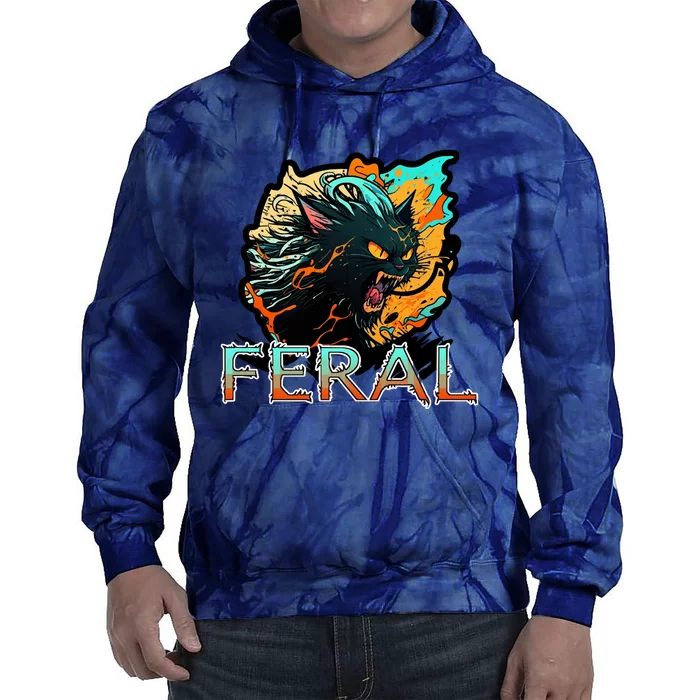 I Am Feral Cat Orange And Yellow Tie Dye Hoodie