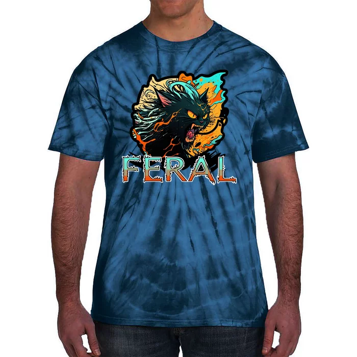 I Am Feral Cat Orange And Yellow Tie-Dye T-Shirt