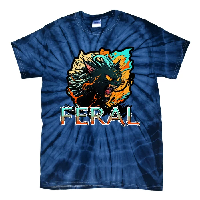 I Am Feral Cat Orange And Yellow Tie-Dye T-Shirt