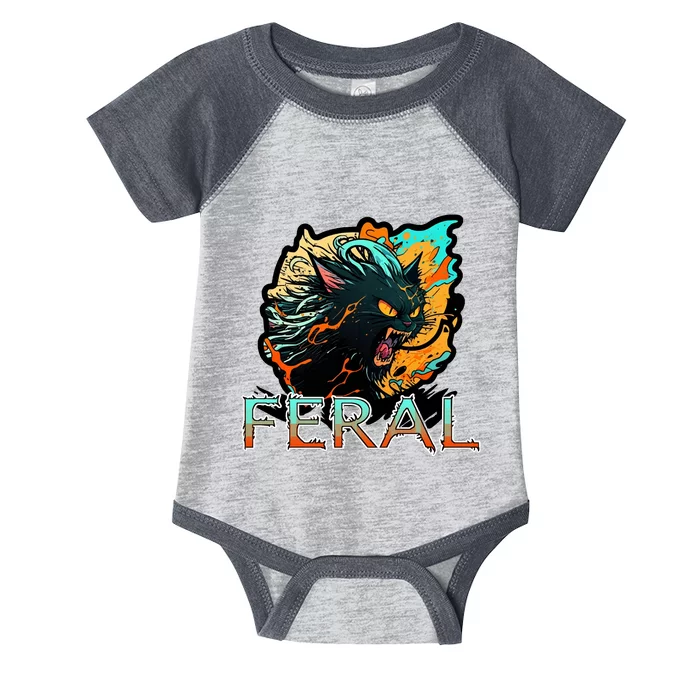 I Am Feral Cat Orange And Yellow Infant Baby Jersey Bodysuit