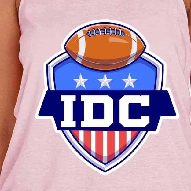 Idc American Football I Don't Care Football Lover Gift Women's Knotted Racerback Tank