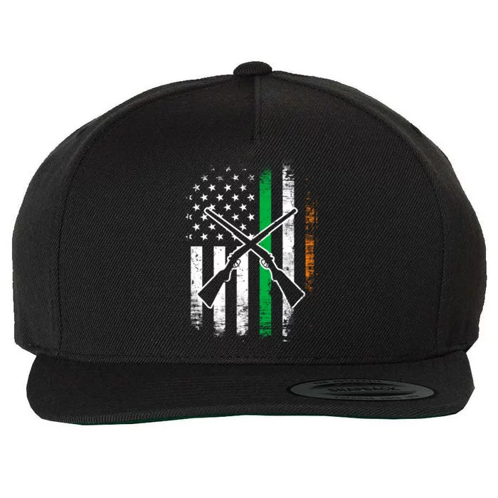 Irish American Flag Hunting St Patrick's Day Heritage Cool Gift Wool Snapback Cap