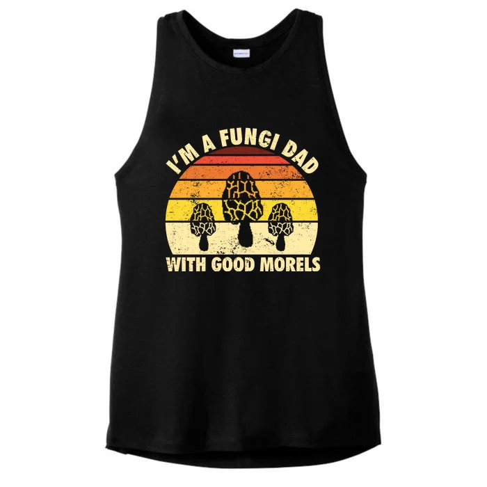 Im A Fungi Dad Funny Mushroom Foraging Retro Vintage Ladies Tri-Blend Wicking Tank