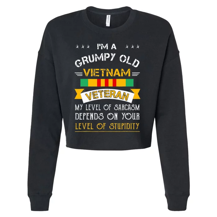 Im A Grumpy Old Vietnam Veteran Cropped Pullover Crew