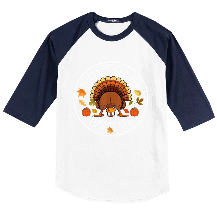 It AinT Gonna Stuff Itself Funny Turkey Thanksgiving Gift Baseball Sleeve Shirt