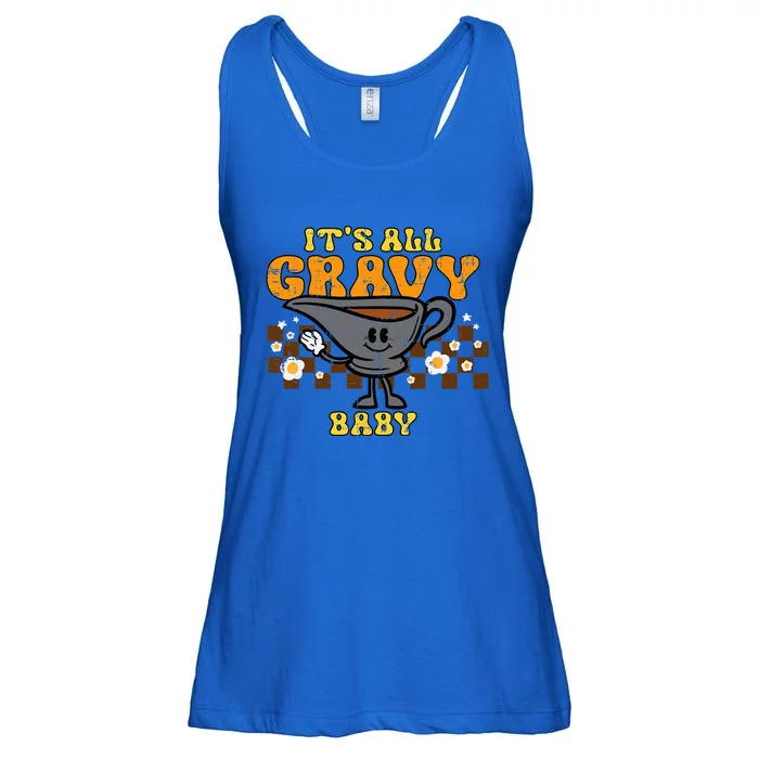 Its All Gravy Baby Funny Retro Thanksgiving Ladies Essential Flowy Tank