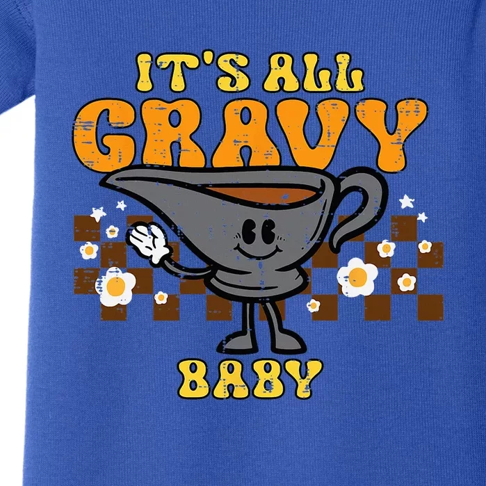 Its All Gravy Baby Funny Retro Thanksgiving Baby Bodysuit