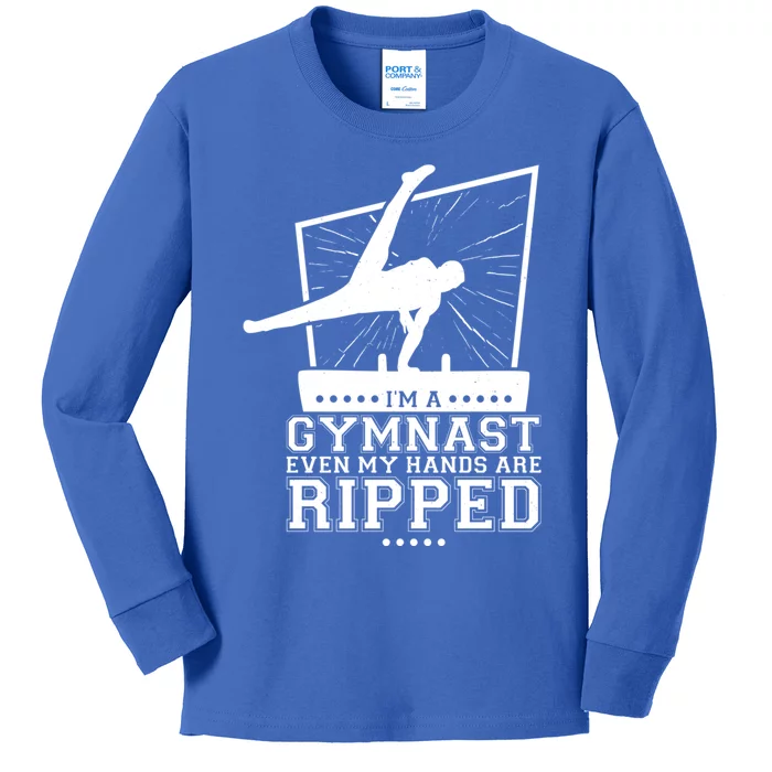 IM A Gymnast Even My Hands Are Ripped Gymnastic Great Gift Kids Long Sleeve Shirt