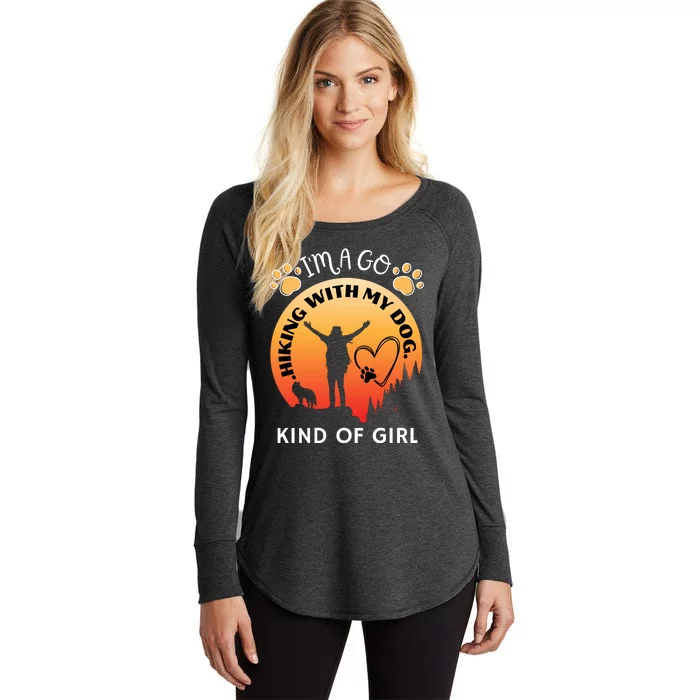 IM A Go Hiking With My Dog Kind Of Girl Hiker Trekking Women's Perfect Tri Tunic Long Sleeve Shirt